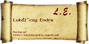 Lukácsy Endre névjegykártya